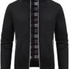 Mylldey Mens Sweater Cardigan Full Zip Knitted Long Sleeve S...