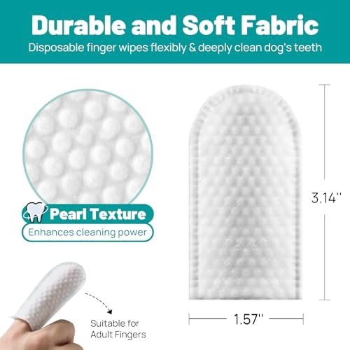 Dog Dental Care Wipes - Cat & Dog Teeth Cleaning Finger Wipe...