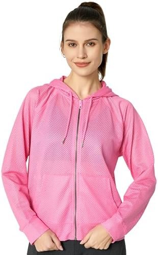 Women's Long Sleeve Mesh Hoody Sheer Hooded Sweatshirt Light...