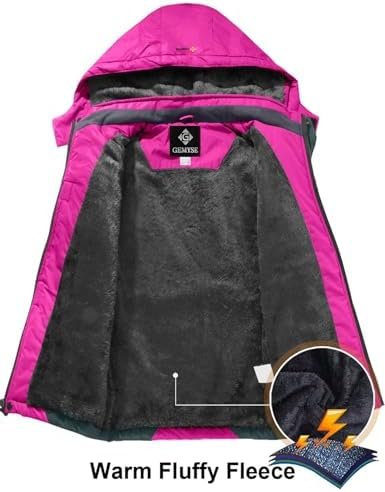 GEMYSE Girl's Waterproof Ski Snow Jacket Fleece Windproof Wi...