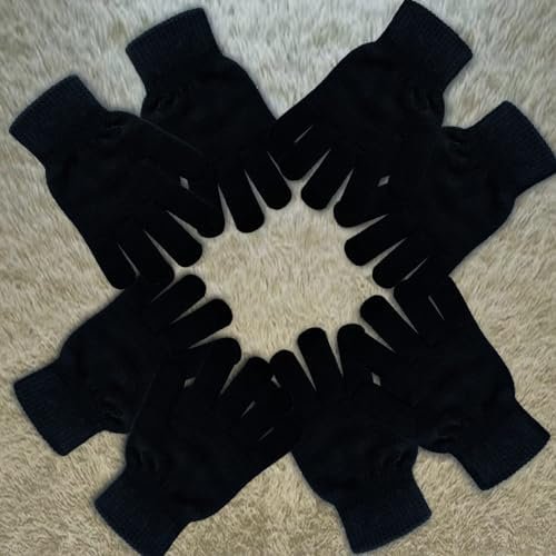 6 Pairs Winter Gloves for Women Men's Warm Knit Gloves for C...