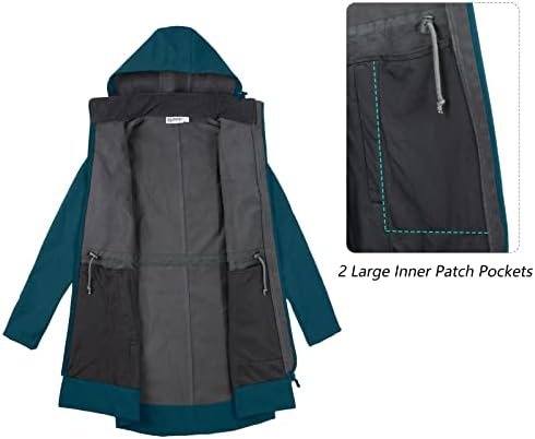 33,000ft Women's Waterproof Softshell Long Rain Jacket with ...