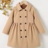 SOLY HUX Toddler Girl's Double Breasted Long Sleeve Trench C...