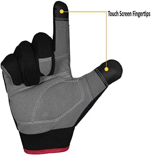 Mens Work Gloves Utility Touch Screen Breathable Spandex Rig...