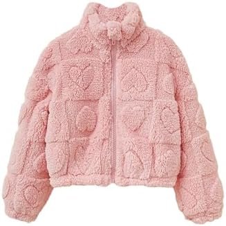 Verdusa Toddle Girls Sherpa Jacket Zip Up Fuzzy Fleece Jacke...