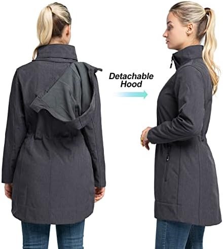 33,000ft Women's Waterproof Softshell Long Rain Jacket with ...
