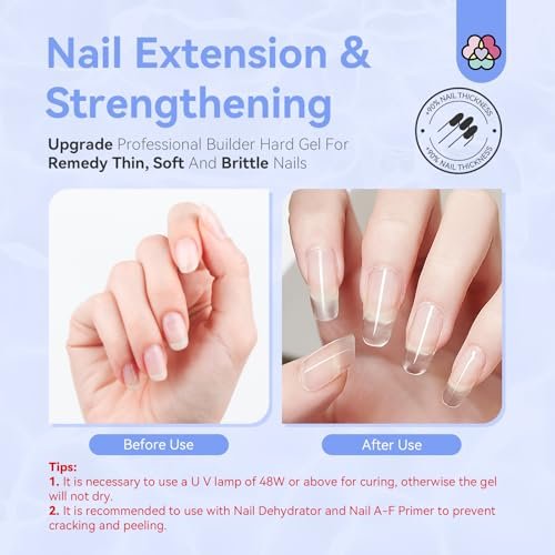 SAVILAND Builder Nail Gel Kit - 60g Clear Nail Extension Gel...