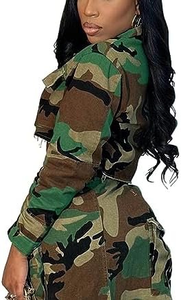 HTD Women's Cropped Jean Jacket Button Up Long Sleeve Ripped...