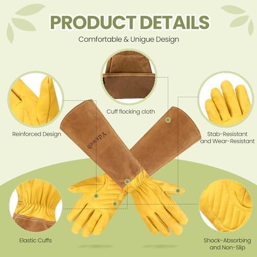 Rose Pruning Garden Gloves for Men/Women,Thorn Proof Heavy D...