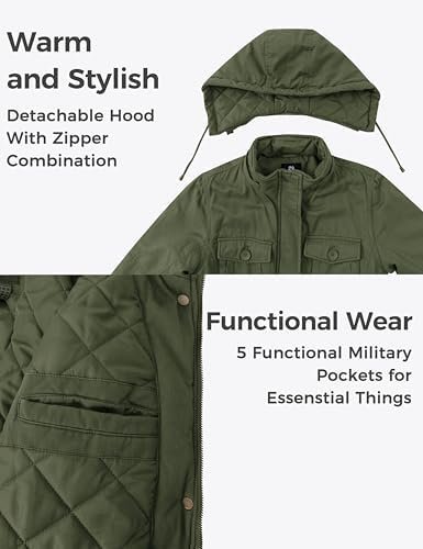 wantdo Women's Winter Parka Coat Sherpa Lined Warm Cotton Ja...