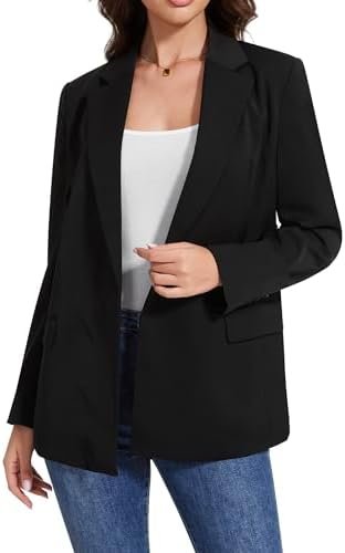 Womens Casual Blazers Long Sleeve Open Front Suit Wrap-Belte...