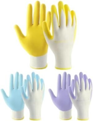 HANDLANDY Womens Gardening Gloves, 3 Pairs Breathable Nitril... HANDLANDY Womens Gardening Gloves, 3 Pairs Breathable Nitril...