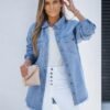 luvamia Denim Jacket for Women Oversized Button Down Casual ...