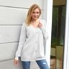 Women's Long Sleeve V-Neck Button Down Cardigan Chunky Overs...