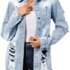 sexycherry Denim Jacket for Women Long Sleeve Classic Trucke...