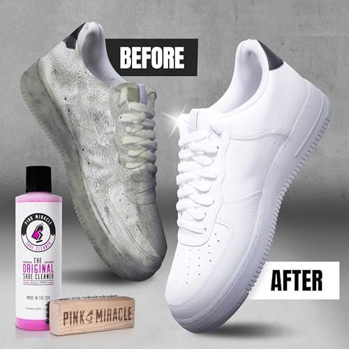 Pink Miracle Shoe Cleaner Kit with Bottle and Brush For Fabr...