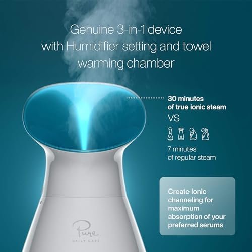 NanoSteamer Large 3-in-1 Nano Ionic Facial Steamer with Prec...