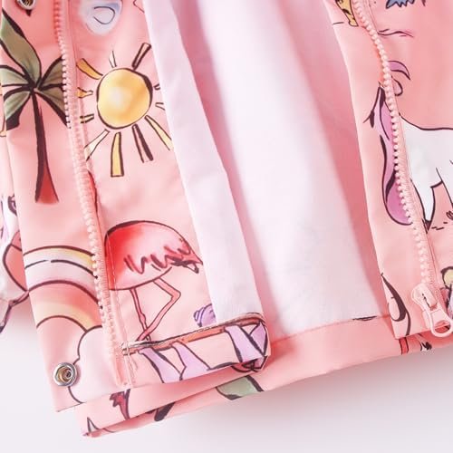 Feidoog Boys Girls Lightweight Jacket Kids Cartoon Waterproo...