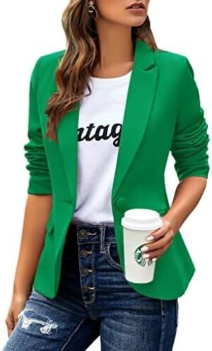 Womens Casual Blazers Long Sleeve Lapel Button Slim Work Off... Womens Casual Blazers Long Sleeve Lapel Button Slim Work Off...
