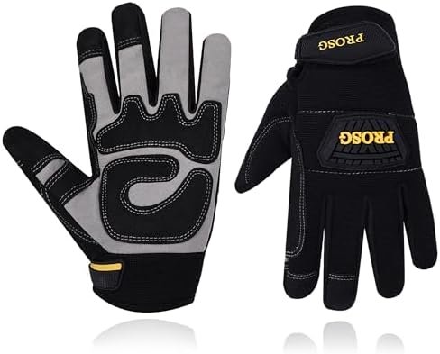 Mens Work Gloves,Synthetic Leather Utility Mechanic Working ...