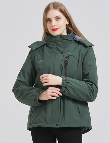 ELLSWOS Womens Winter Coats Waterproof Ski Jacket Warm Snow ...