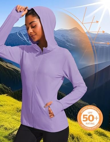 COOrun Women's UPF 50+ Sun Protection Hoodie Jackets Full Zi...