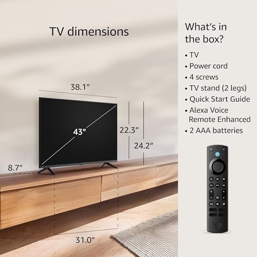 All-new Amazon Fire TV 43" 4-Series 4K UHD smart TV, stream ...
