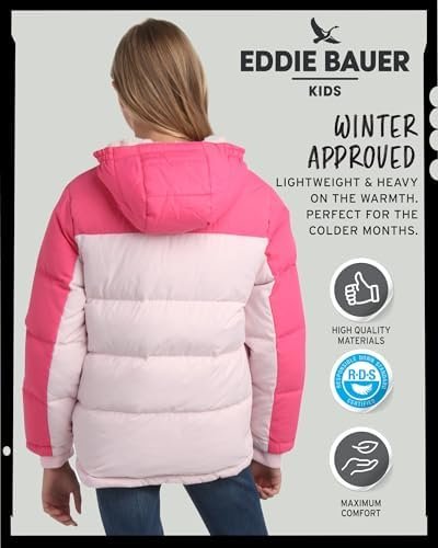 Eddie Bauer Girls' Winter Jacket - Heavyweight Quilted Down ...