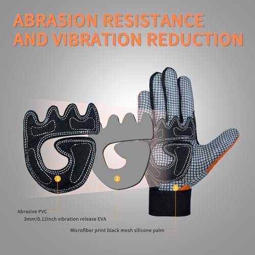 Safety Work Gloves for Men&Women Rubber Coated Dotted Grip N...