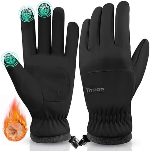 ihuan Winter Waterproof Ski Gloves Men Women, Snow Warm Cycl...