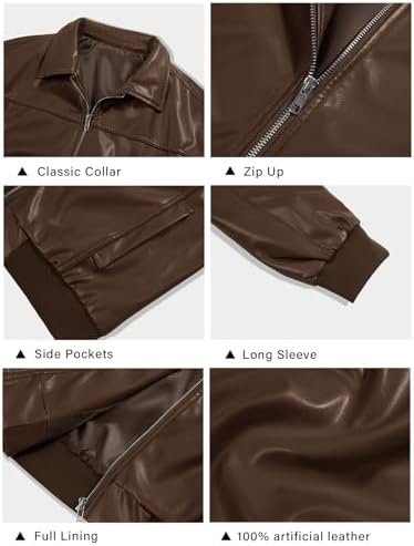 Tankaneo Womens Faux Leather Jackets Oversized Bomber Casual...