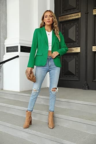 Womens Casual Blazers Long Sleeve Lapel Button Slim Work Off...