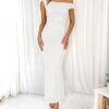 BTFBM Women 2025 Summer One Shoulder Bodycon Ruched Maxi Dre...