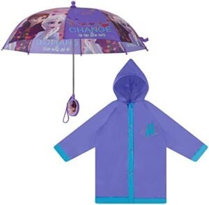 Disney Girls Kids Umbrella and Slicker, Frozen Elsa and Anna... Disney Girls Kids Umbrella and Slicker, Frozen Elsa and Anna...