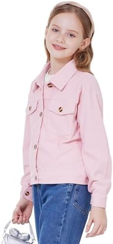 WULFUL Girl's Fashion Button Down Corduroy Jackets Casual Fa...