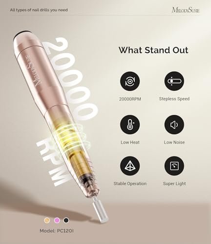 MelodySusie Electric Nail Drill Machine,PC120I Portable Elec...