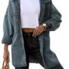 Saodimallsu Women's Oversized Denim Jackets Casual Button Do...
