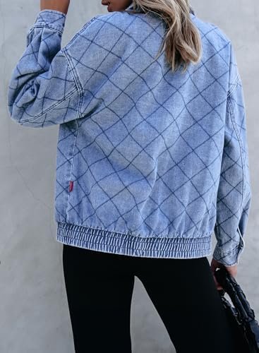 Sidefeel Women's Jean Jacket Long Sleeve Zimbaplatinum Overs...