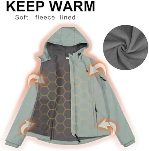 33,000ft Women's Softshell Jacket, Fleece Lined Warm Jacket ...