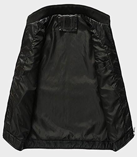 Youhan Men's Casual Zip Up Slim Bomber Faux Leather Jacket