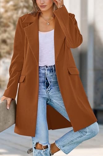 PRETTYGARDEN Women's 2025 Spring Fall Long Blazer Jackets Lo...