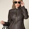 Lock and Love Women's Faux Leather Moto Biker Jacket Coat wi...