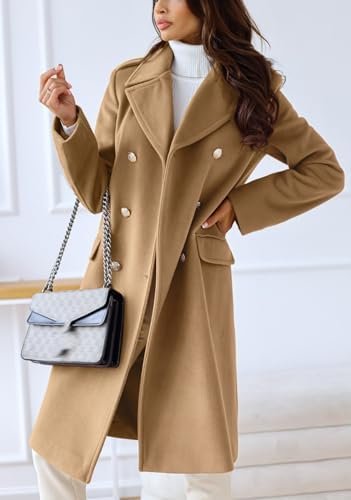 CHARTOU Women's Winter Jacket Double-Breasted Wool Blend War...