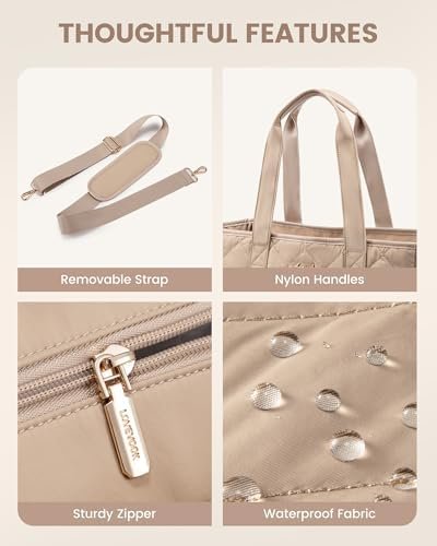 LOVEVOOK Tote Bag for Women, Quilted Puffer 15.6 Inch Laptop...