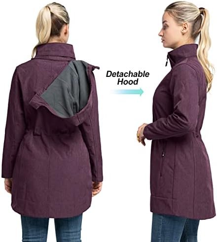 33,000ft Women's Waterproof Softshell Long Rain Jacket with ...