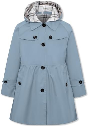 Betusline Girl's Single Breasted Trench Coat Dress Coat Oute...