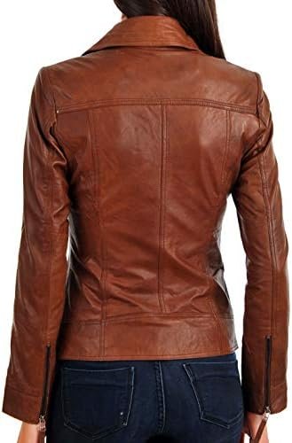 KYZER KRAFT Womens Leather Jacket Bomber Motorcycle Biker Re...