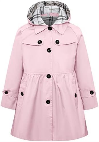 Betusline Girl's Single Breasted Trench Coat Dress Coat Oute...