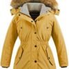 CREATMO US Girl's Long Winter Warm Parka Sherpa Trimmed Coll...