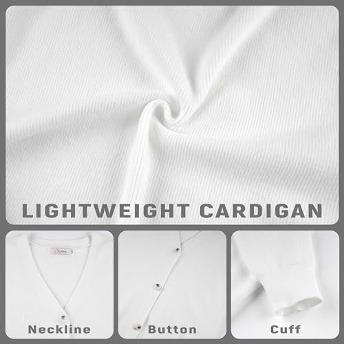 Women's Long Sleeve V-Neck Button Down Cardigan Chunky Overs...